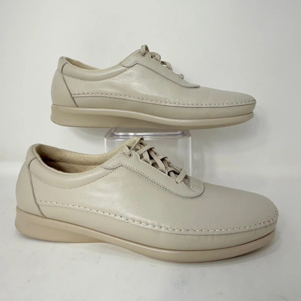 SAS Siesta Womens 12 N Bone Leather Walking Shoes Tripad Comfort 2889604 USA